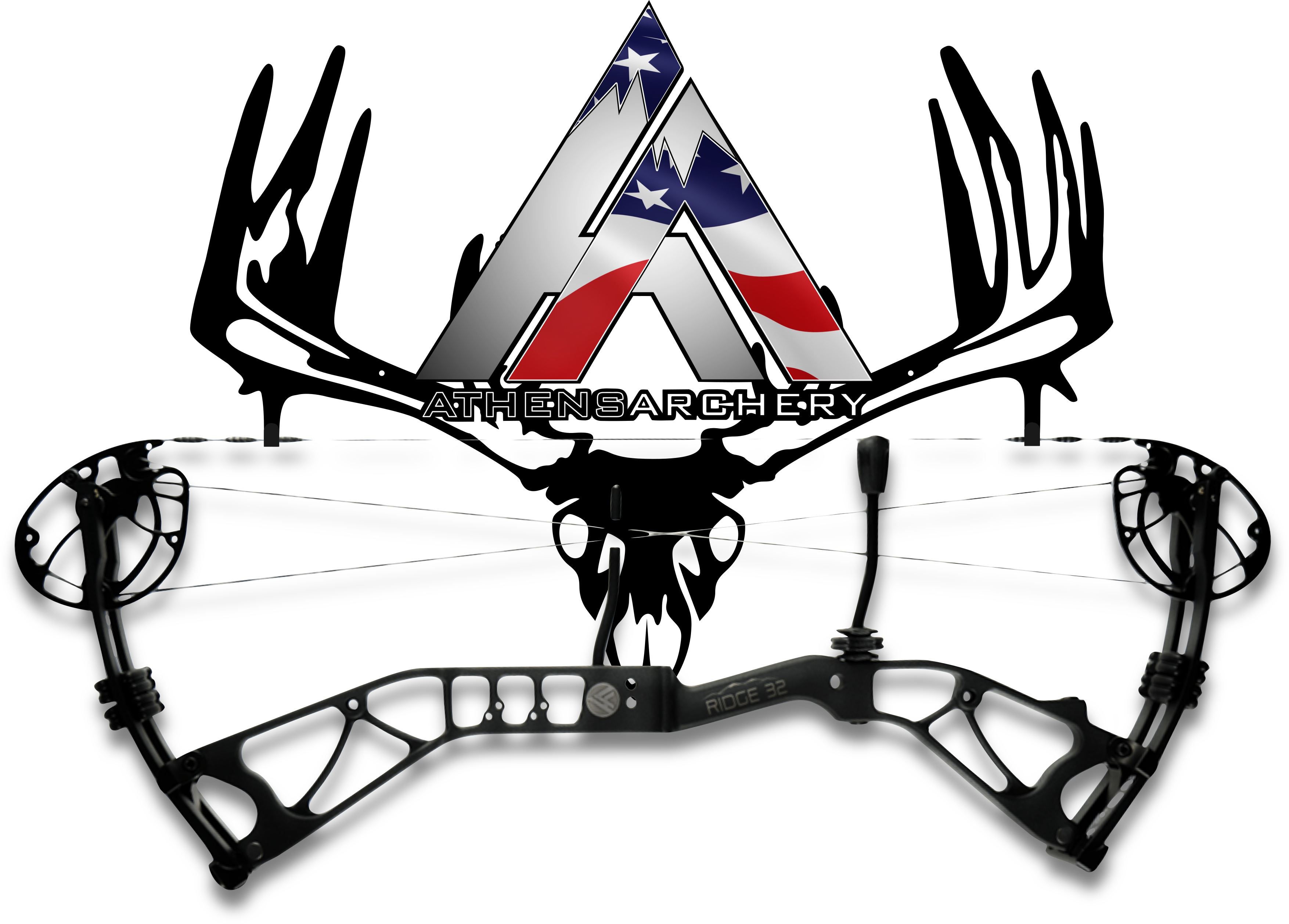 Athens bow hanger with bow hanging