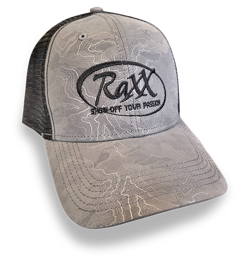 Raxx Charcoal topographic hat