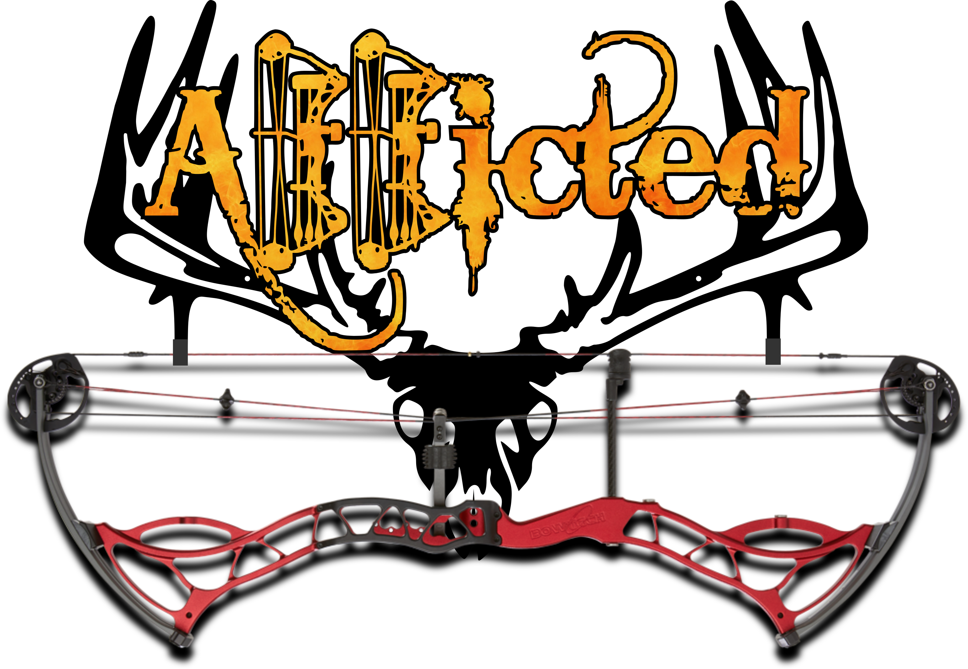 Orange Addicted bow hanger with bow hanging