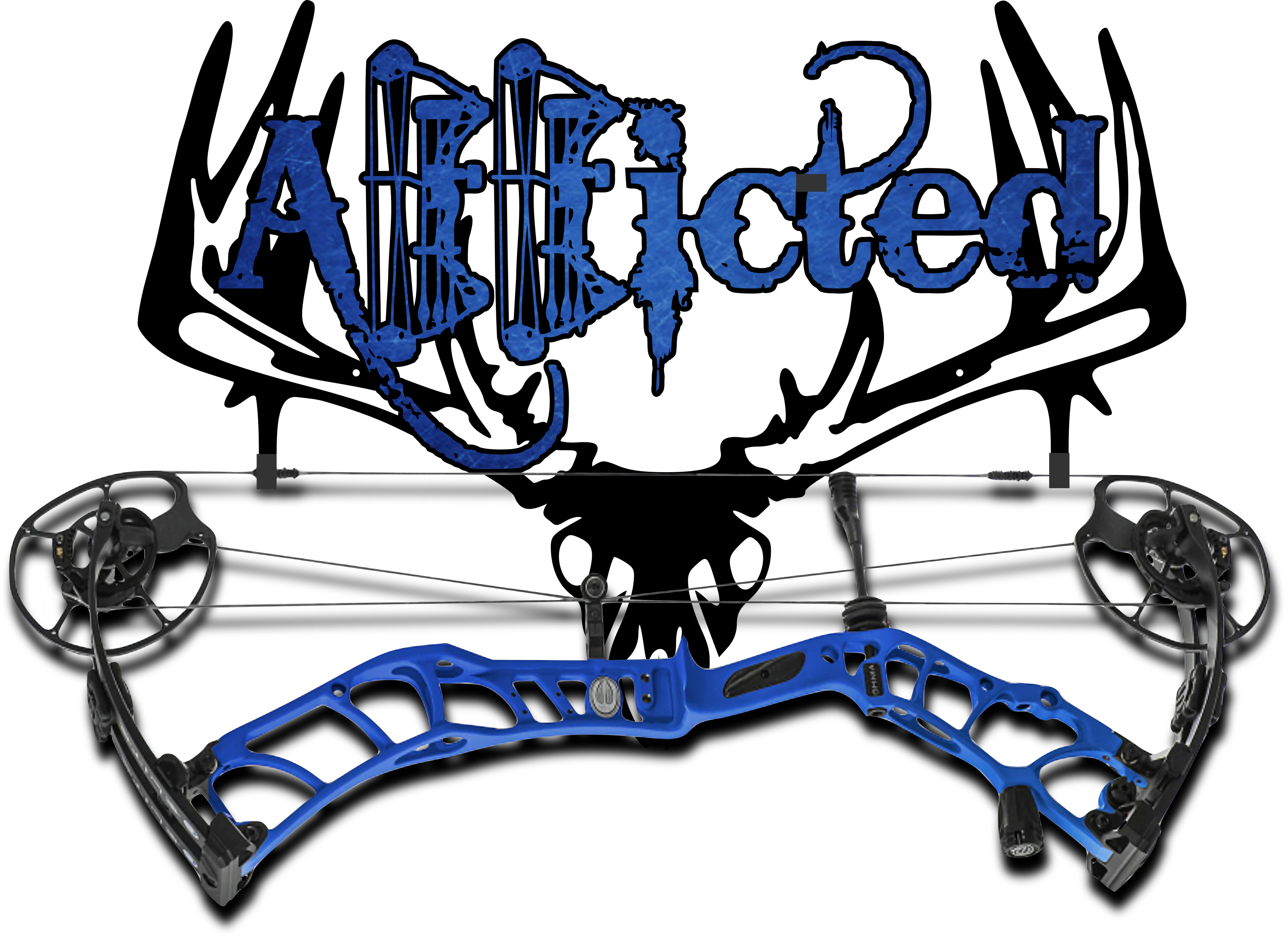 Blue Addicted bow hanger with bow hanging