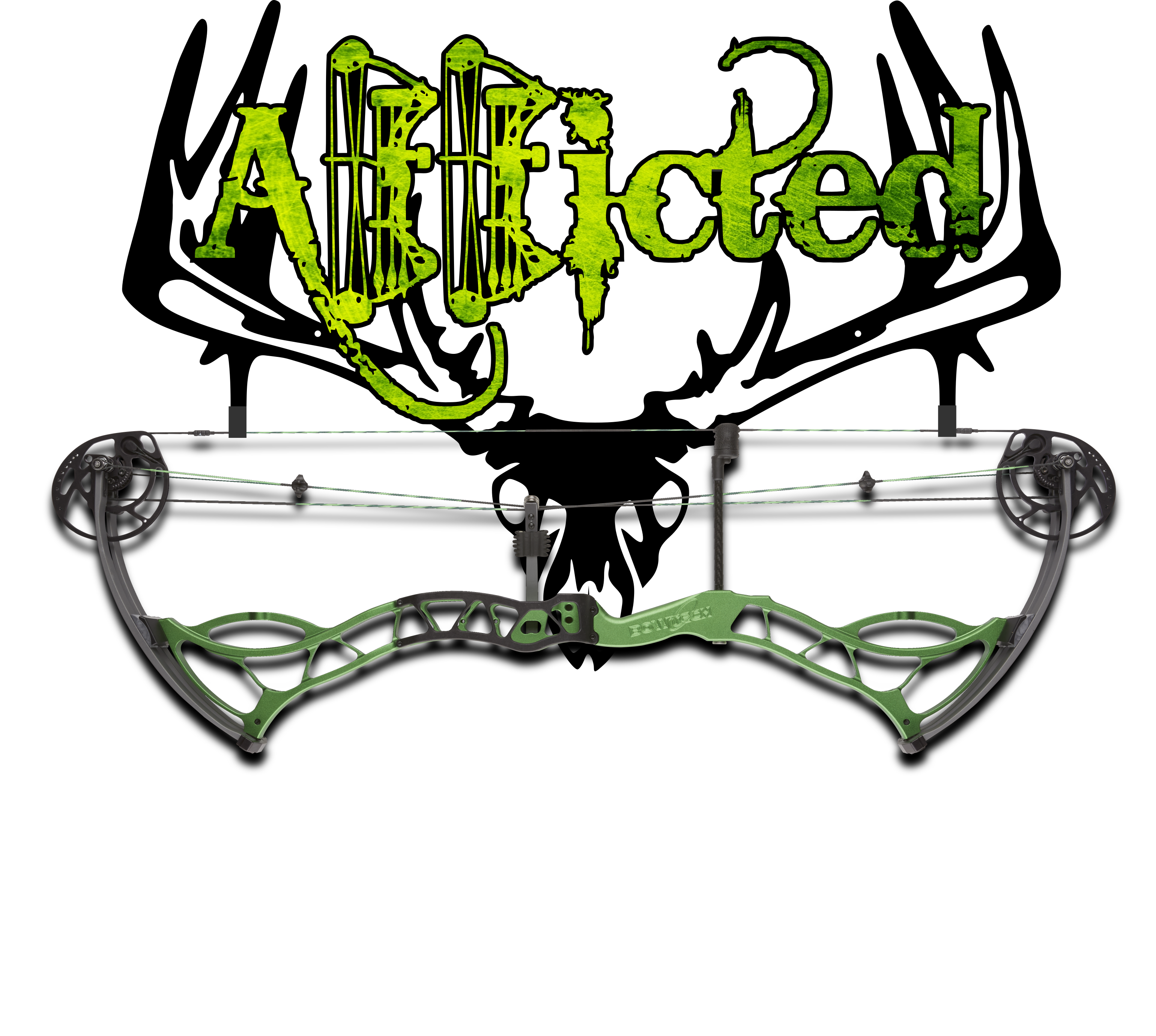 Green Addicted bow hanger with bow hanging